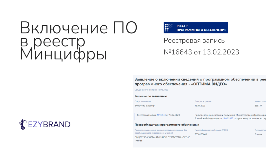 Зарегистрировали программу «ОПТИМА ВИДЕО» в реестре отечественного ПО​