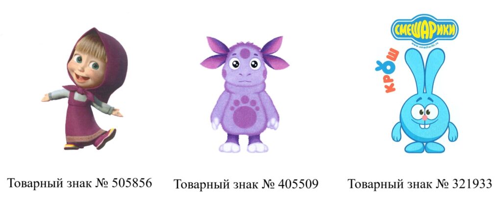Персонажи мультфильмов, зарегистрированные как товарные знаки