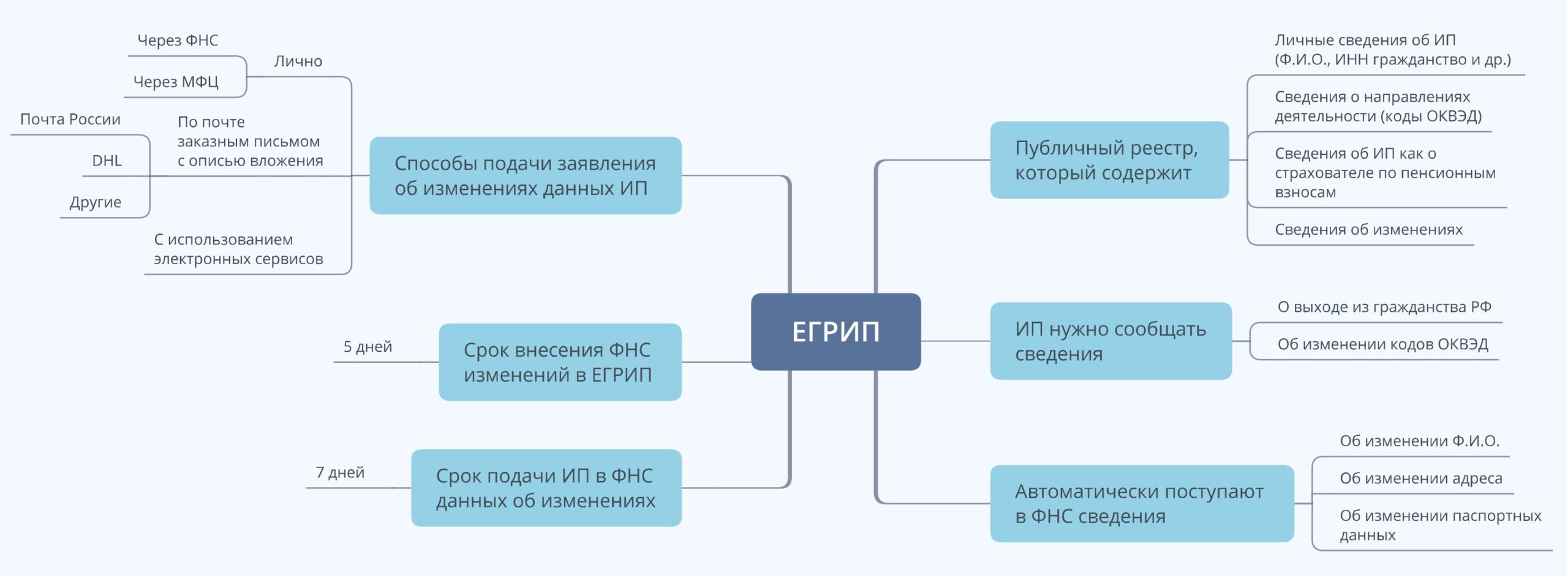 Как внести изменения в ЕГРИП