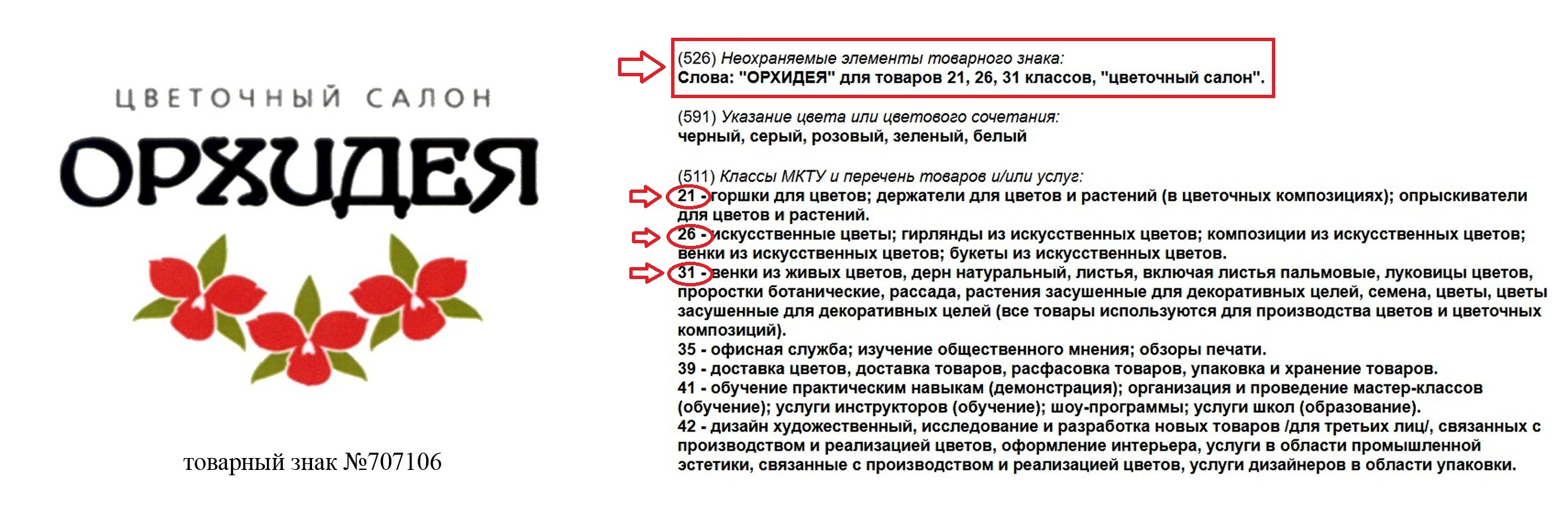 Товарный знак с неохраняемыми элементами