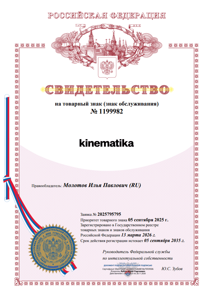 Экспертиза возражала по 41 классу, но знак зарегистрировали: кейс Kinematika